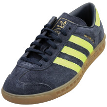 (12) adidas Hamburg Womens Fashion Trainers in Navy Yellow