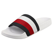 (6) Tommy Hilfiger Essential Corp Womens Slide Sandals in Red White Blue