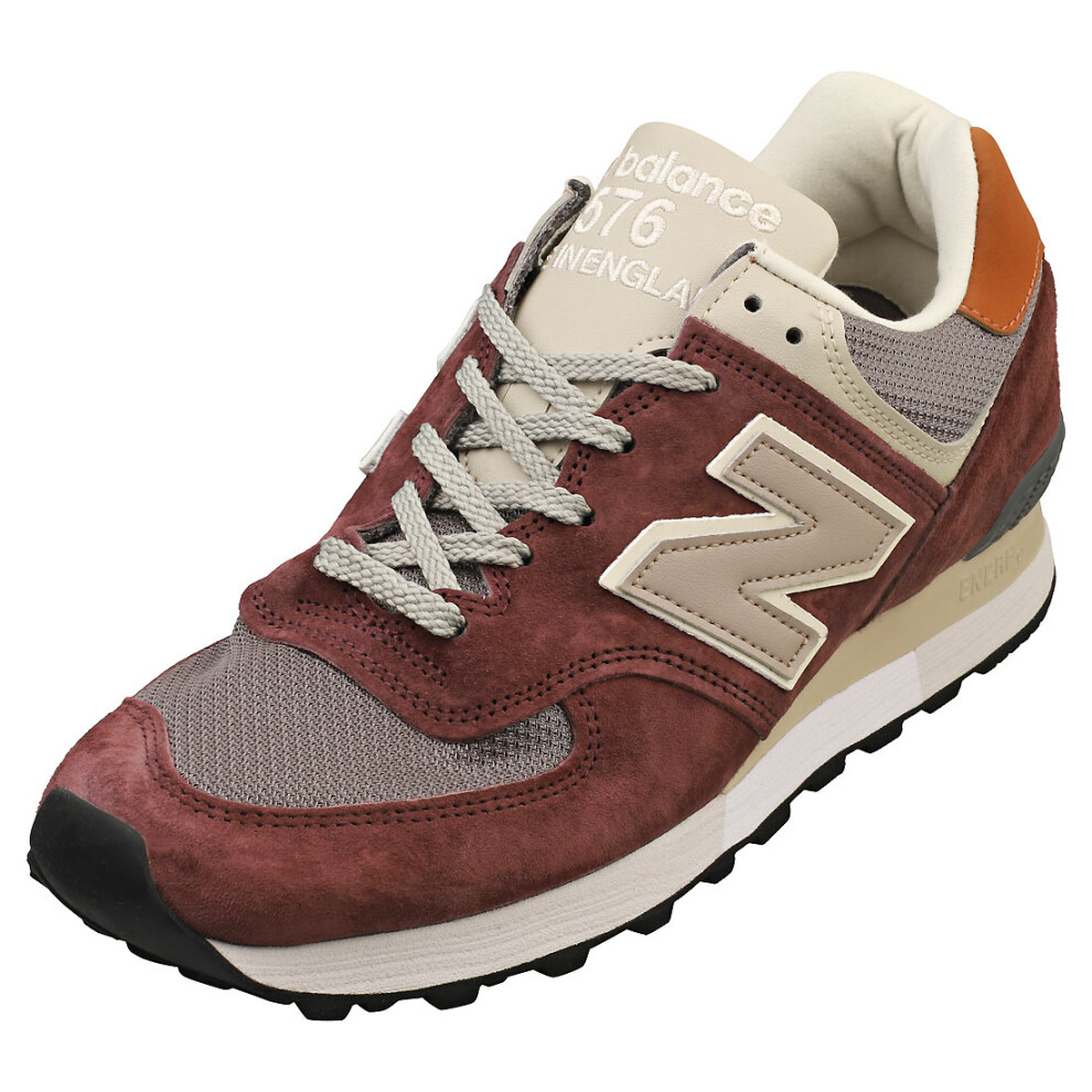 New Balance (4.5) 576 Made In England Mens Casual Trainers In Burgundy Red