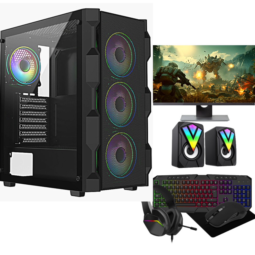 (Full Set Up) Fast Gaming Intel i5 16GB RAM 1TB HDD& 128GB SSD GT730 4GB 22" Monitor PC Bundle & Speaker-image-OPC-PHDKHXS-NEW