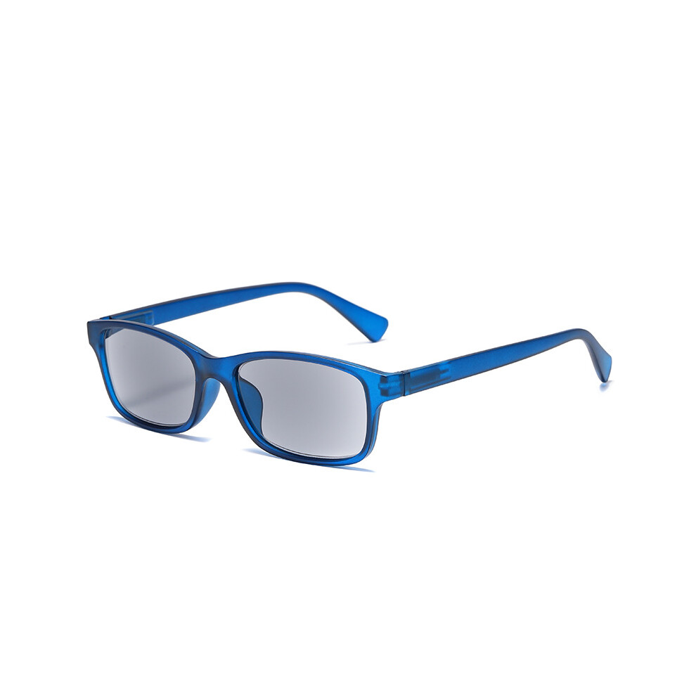 Blue/Gray (+1.0, ) Tinted Reading Glasses Sunglasses Readers Rectangle + 1.0 ~ 4.0