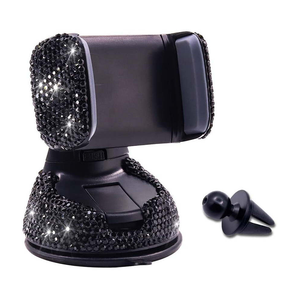 Cell Phone Bling Car Phone Holder,Car Phone Holder Adjustable Auto Rotate 360¡Ã Air Vent For Iphone Galaxy Smartphone Or Gps Devices(Black) Blue/Black 7770198223088