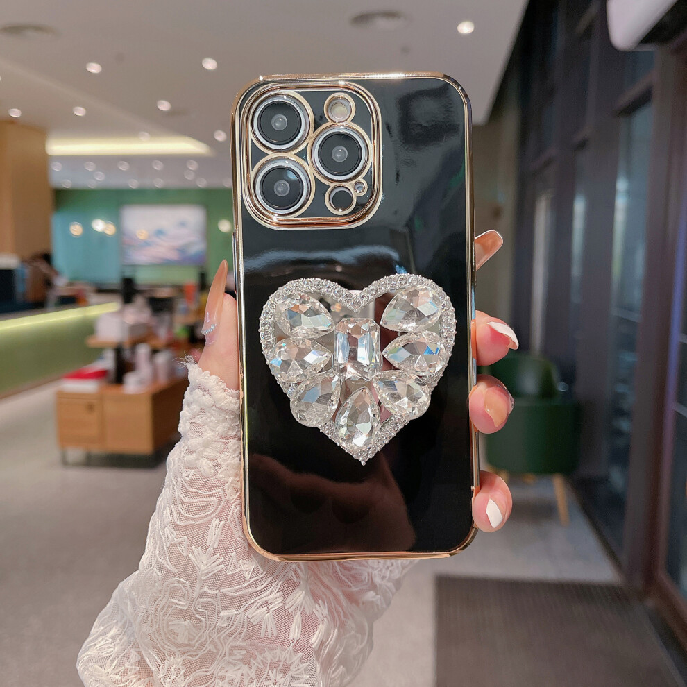 Iphone 14 Luxury Case Heart Diamond Cute Glitter Bling Slim Thin Tpu Flexible Protective Phone Case 7770198160833
