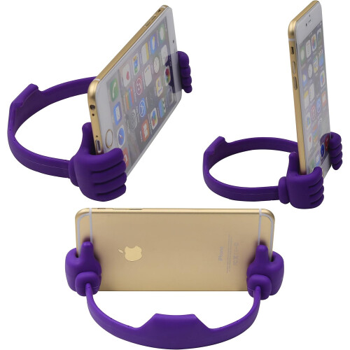 Universal Flexible Thumb Smartphone Tablet Mount Holder - Purple 1