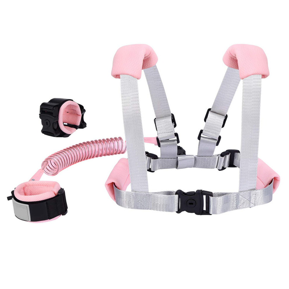 2 In 1 -Anti Lost Wrist Link For Toddlers -Toddler Harness,Baby Leash,Leash For Toddlers-1.5M Pink Tianfu