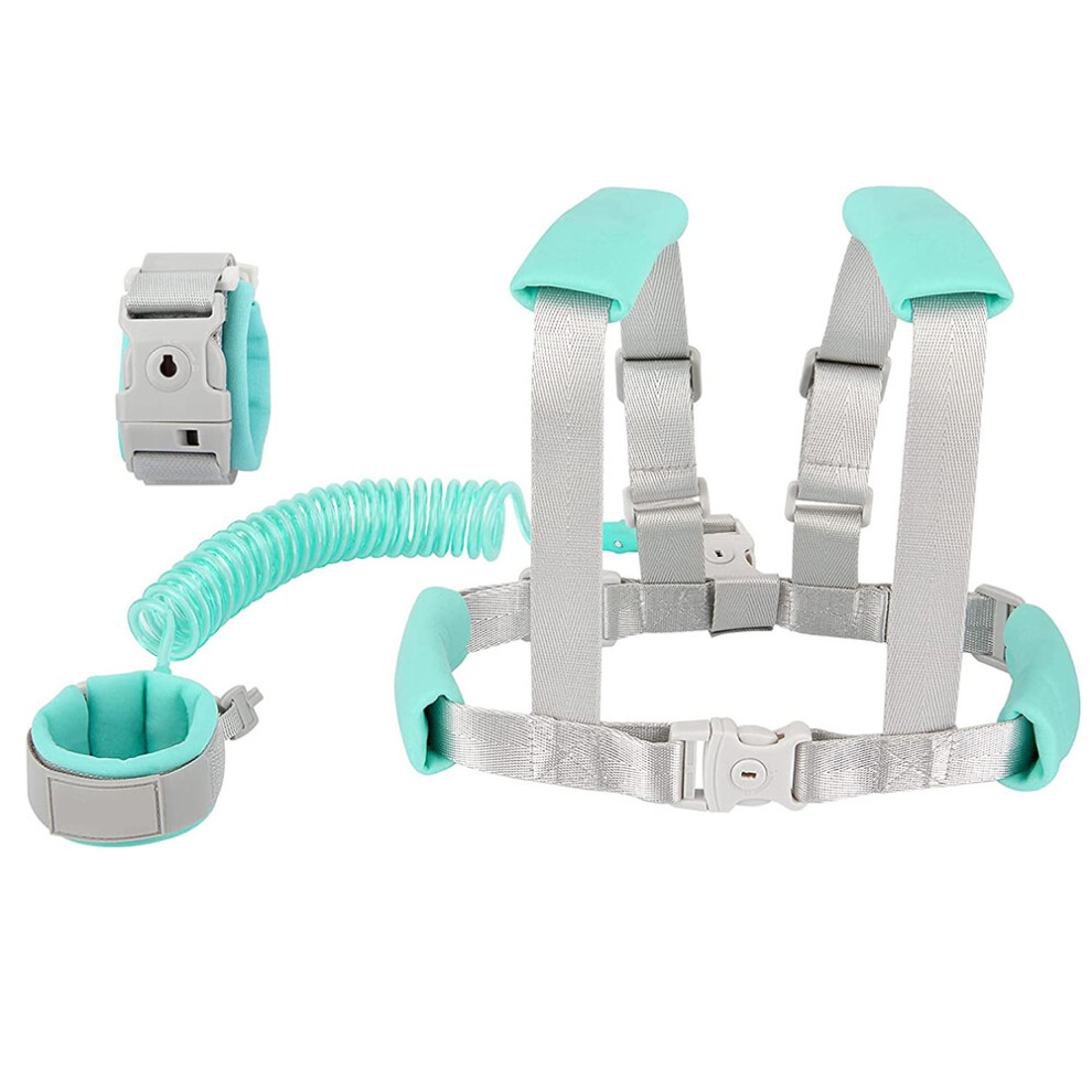2 In 1 -Anti Lost Wrist Link For Toddlers -Toddler Harness,Baby Leash,Leash For Toddlers-Mint -1.5M Green Tianfu