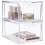Stackable Cosmetic Organizer Drawers | Set of 2 Clear$ Stackable Kitchen and Bathroom Acrylic Drawer 6