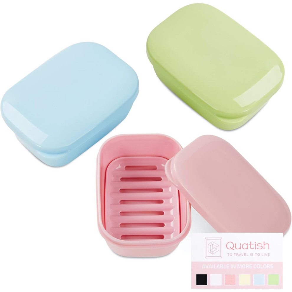 Soap Holder 3 Pack, Travel Soap Container with Lid, Portable Bar Soap Case, Leakproof Soap Box with Perforations-image-OPC-PHDKKTM-NEW