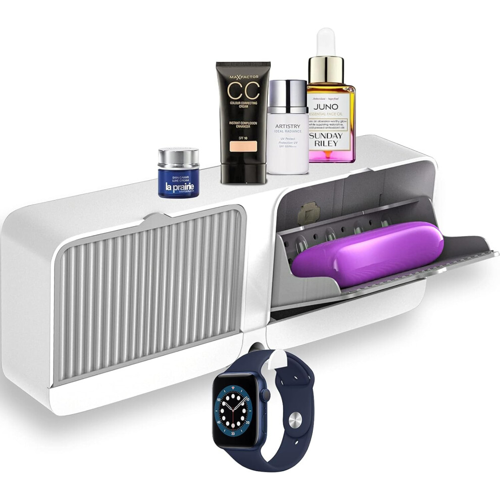 Bar Soap Holder for Shower Wall with Hooks, 2-in-1 Wall Mounted Soap Dish for Shower/Kitchens/Bathroom, Adhesive Soap Boxes-image-OPC-PHDKKVB-NEW