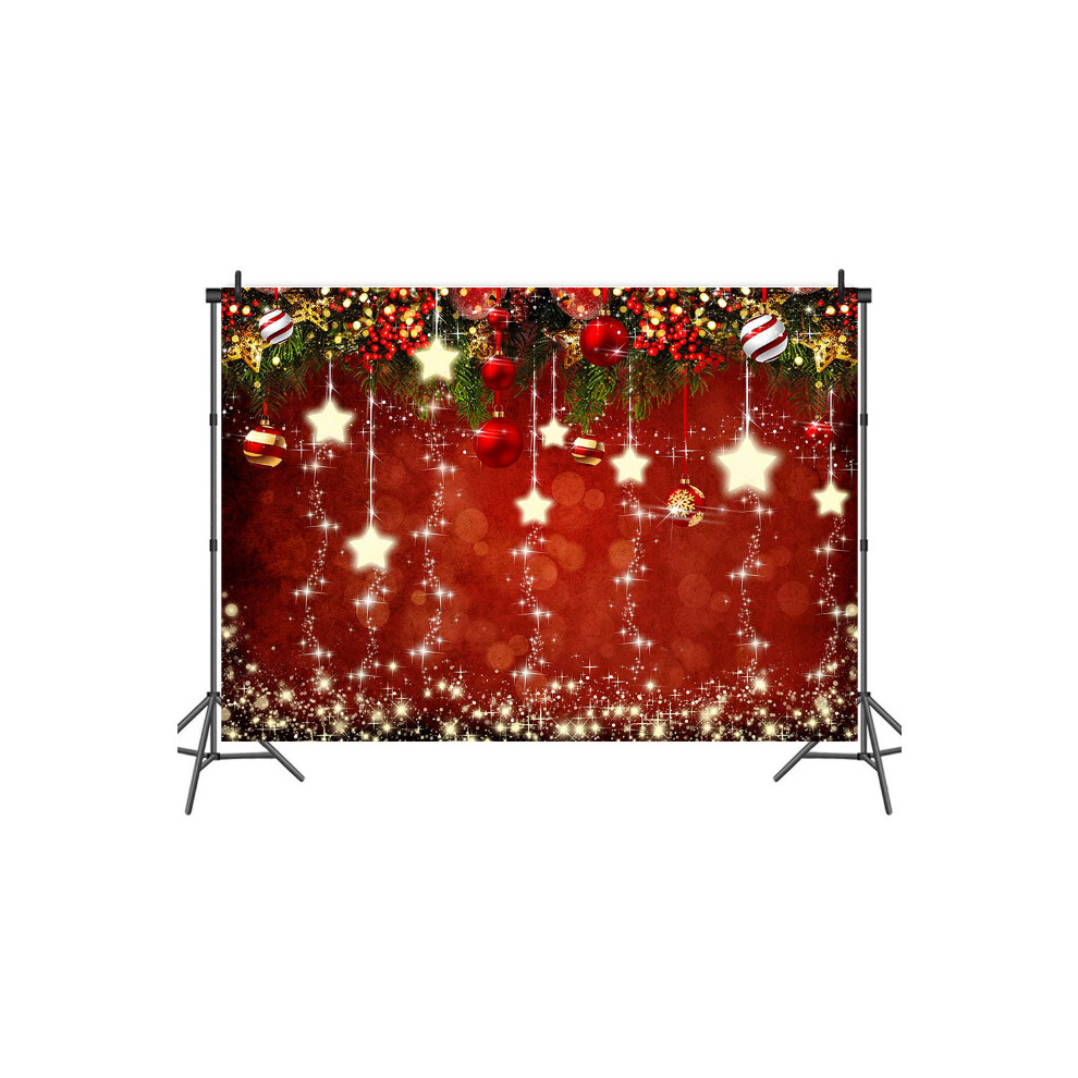 7X5ft Christmas Backdrop New Year Party Photography Backdrop Christmas Family Party Backdrop Xmas Decoration Background D653 Red 7770198205466