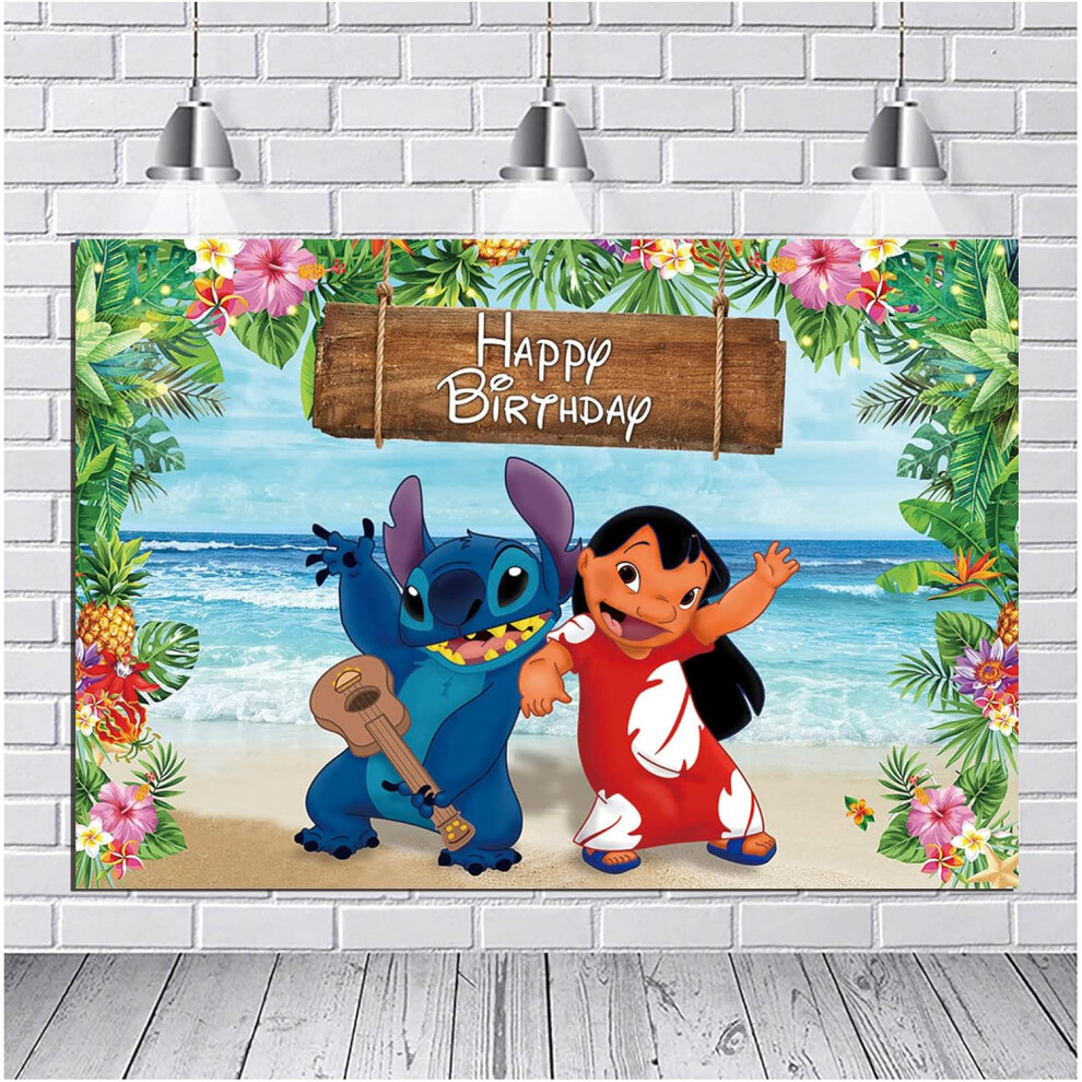 Summer Beach Ocean Photo Backdrops 7X5ft Cartoon Photography Background For Kids Happy Birthday 7770198215052