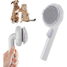 Pet Grooming Brush,Self Cleaning Slicker Brush Pet Grooming Tool for Long Hair or Short Hair Cats Pet Brush Easily to Remove Loose UndercoatWhite