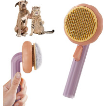 Pet Grooming Brush,Self Cleaning Slicker Brush Pet Grooming Tool for Long Hair or Short Hair Cats Pet Brush Easily to Remove Loose Undercoat