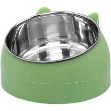 Stainless Steel Cat Bowl - Cat Water Bowl - Multifunction - for Food and Water - Green