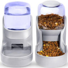 Automatic Pet Food Dispenser Small and Medium Pets Automatic Food Dispenser and Drinker 3.8L (Gray)