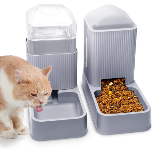 Automatic Cat and Dog Feeder and Cat Water Dispenser, 3.8L