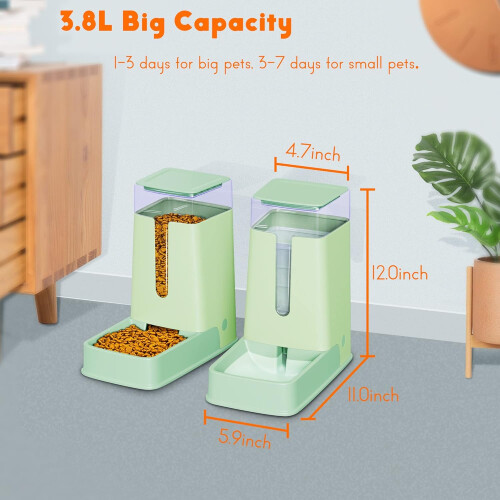 Automatic Dog Feeder and Water Dispenser (Green) 1