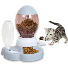 Automatic Cat Bowl, Automatic Cat Food Dispenser, Automatic Cat Bowl, Raised Dog Bowl Small Dog, Pet Bowl with Automatic Water Storage (Grey)