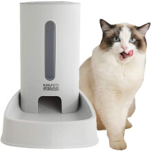 Automatic Cat Food Feeder Dog Feeder Puppies Dog Water Bowl Gray,Food Feeder