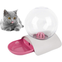 Cat Water Dispenser Automatic Cat Dry Food Dispenser Pet Water Bottle Kitten Food Feeder Dog Water Bowl Pink
