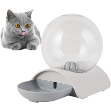 Cat Water Dispenser Automatic Cat Dry Food Dispenser Pet Water Bottle Kitten Food Feeder Dog Water Bowl Gray