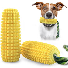 Puppy Toothbrush for Cleaning Teeth,Dog Squeak/Non-Squeak Toys Interactive Corn Toys, Dog Toys Aggressive Chewers for Small/Medium/Large Dog