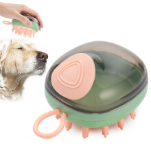 Dog Massage Bath BrushPet Grooming Bath Brush With Cleaning and Massage Functions, Soft Silicone Brush for Dogs and Cats (Green)