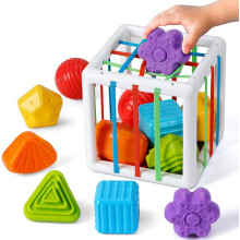 Activity Cube Shape Classification Toddler Toys, Montessori Baby Toys 6-18 Months, Sensory Learning Toys Girl Baby Boy Gift