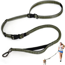 Heavy duty leash with comfort handle and high reflective line Hands free leash with car seat belt Double handle leash for large and medium dogs