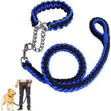 4FT heavy-duty medium-sized dog training belt with anti slip handle, small dog woven belt collar set, small medium-sized large dog walking training