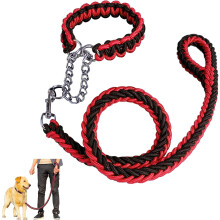 4FT heavy-duty medium-sized dog training belt with anti slip handle, small dog woven belt collar set, small medium-sized large dog walking training