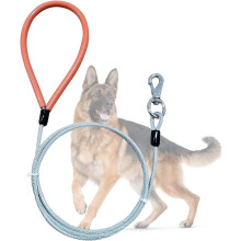 Dog Leash for Dogs Up to 250 Pound,Heavy Leash Made of Coated Wire Rope for Large and Medium Dogs,Dog Tie Out Cable with Soft Silicone Grip5 Feet