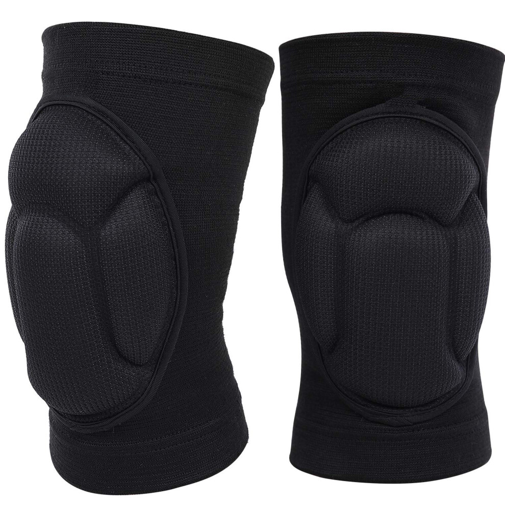 Volleyball Knee Pads for Men Women, Thick Sponge Collision Avoidance Warm, Anti-Slip Knee Sleeve, for Football, Yoga, Dance, Work(2PCS, Black)-image-OPC-PHDKNKS-NEW