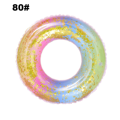 Gradient Sequin Rainbow Swimming Ring-80#sport equipment 1