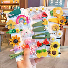 24 Pcs Fashion Hair Clips Cute Hair Accessories Mix Colorful Set Non-slip Flower Fruit Candy Rainbow Hair-Crocodile 24