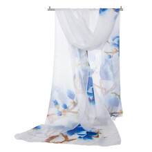 Frühlings- und Sommerschals für Damen, leicht und lang, vielseitig, Sonnenschutzschal (blau)