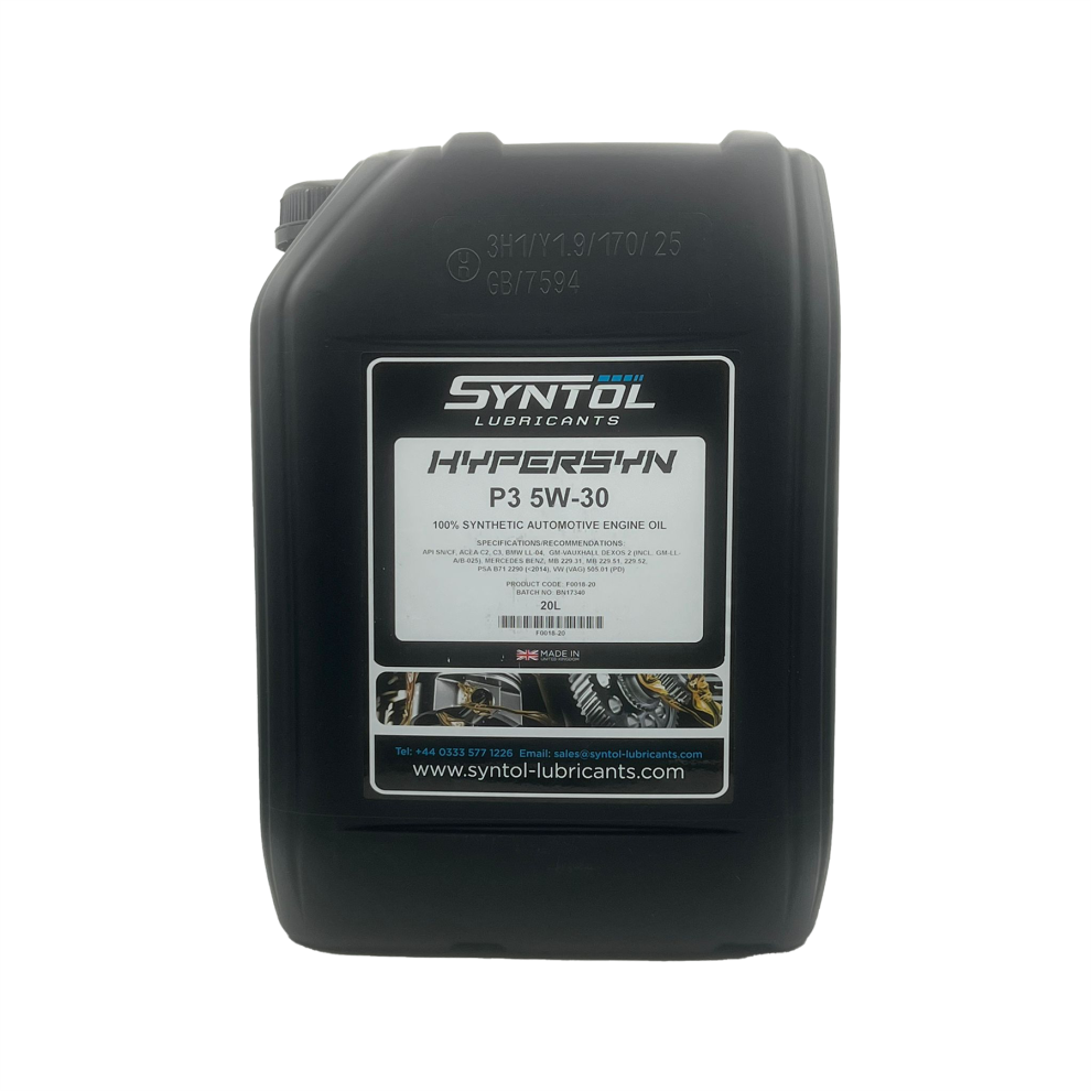Syntol P3 5W30 Fully Synthetic Engine Oil Acea C3 BMW LL-04 Dexos2 20L - Image 2