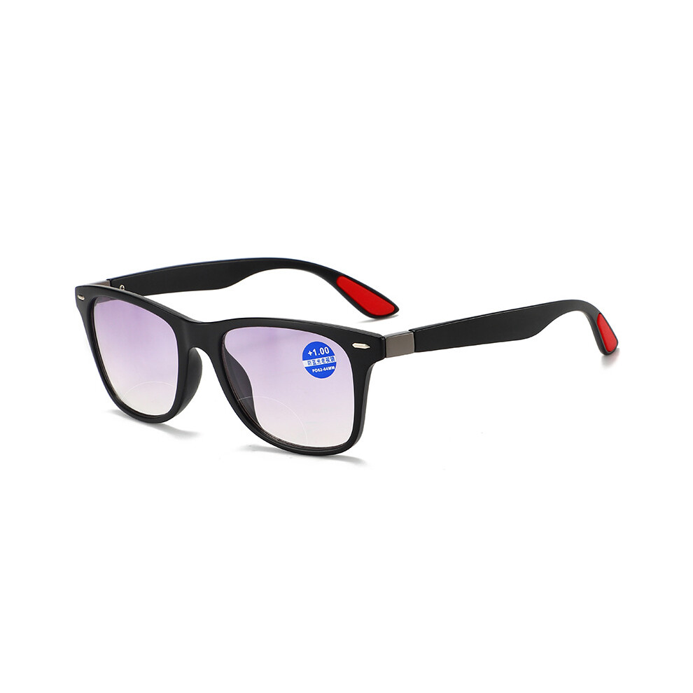 (+1.5, Black) Bifocal Sunglasses Blue Light Blocking Reading Glasses Gradient Lens +1.0 ~ +4.0