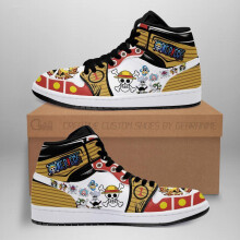 (6) straw hat jolly roger one piece anime sneakers