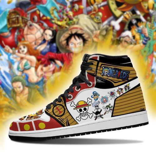 (7.5) straw hat jolly roger one piece anime sneakers 2