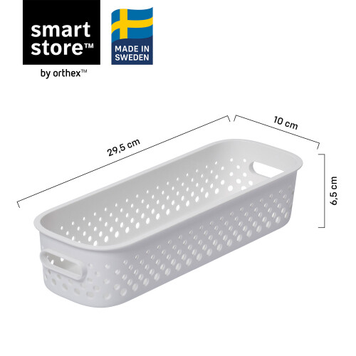 (White) SmartStore Essence Slim Organiser Storage Basket 1.3L,3pack 1