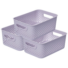 (Lavender) SmartStore Essence Medium Organiser Storage Basket 5.6L,3Pack