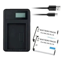 Charger & 2X Batteries Nikon Coolpix A100 A300 S32 S33 S100 S2500 S2550 S2600