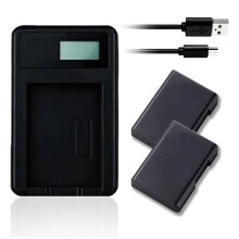 Charger & 2X Batteries Nikon D5500 D5600 DF Coolpix P7000 P7100 P7700 P7800