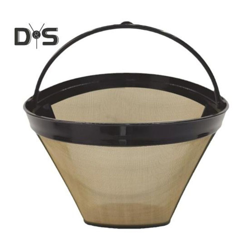 (golden) Stainless Steel Coffee Filter For Coffee Maker Reusable Tea Brewer With Built-in Handle Bpa-free Fine Mesh Coffee Strainer Coffee Maker Filter Basket