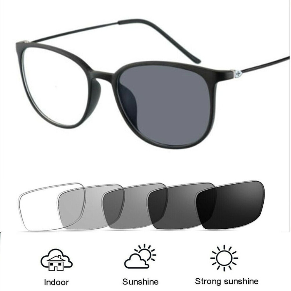 Gray (+2.75) Men Transition Photochromic Reading Glasses Readers Flexible Metal Uv +1.0~6.0