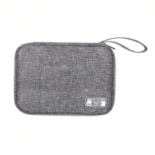 (25x17x3cm, Grey) Digital Storage Bag USB Data Cable Organizer Portable Waterproof For Electronic Devices Earphone Line Charger Plug Travel