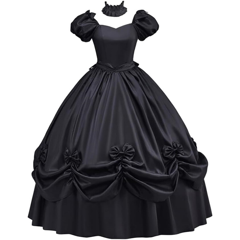 (, 3X-Large) Women's Southern Belle Dress Civil War Southern Belle Ball Gown Gothic Victorian Rococo Dress Costume Black