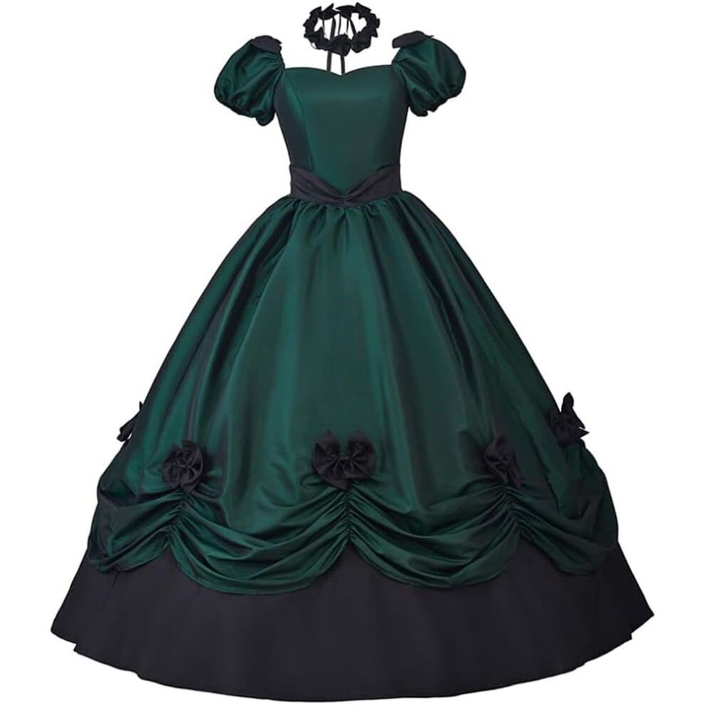 (, Small) Women's Southern Belle Dress Civil War Southern Belle Ball Gown Gothic Victorian Rococo Dress Costume Green