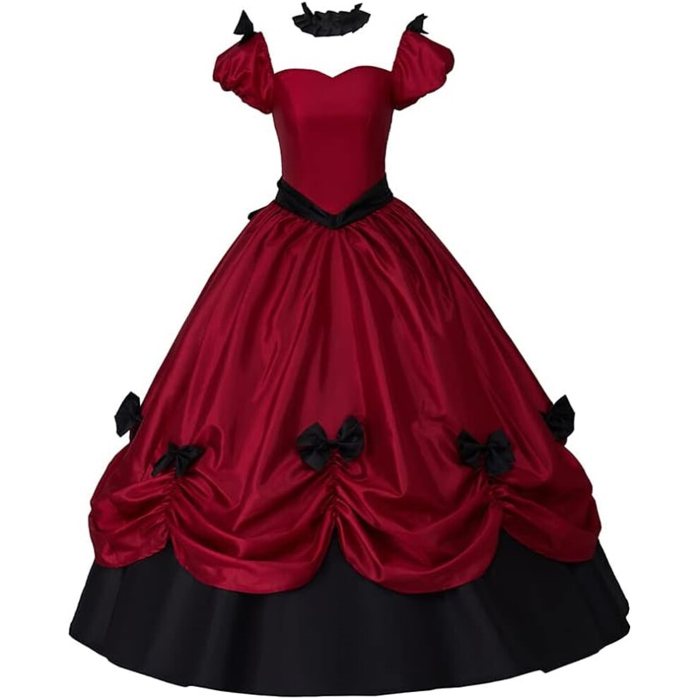 (, XX-Large) Women's Southern Belle Dress Civil War Southern Belle Ball Gown Gothic Victorian Rococo Dress Costume Red